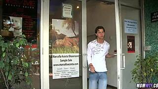 gorgeous blonde milf hairdresser seduces young client