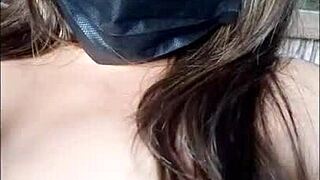 sexy latina stepsister whore flaunts huge natural tits in homemade porn tease