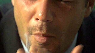 busty milf listens to blonde's moans during intense shaved pussy licking session