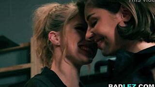 huge-ass curvy milf mechanic straps on dildo to fuck busty blonde in garage