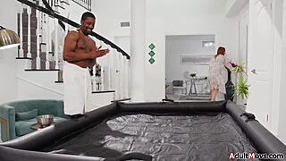 imagine getting this bday gift: two milfs giving nuru massage with big black cocks and face sitting