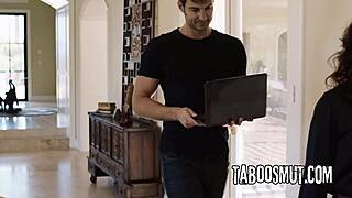 brunette housewife caught then fucked hard by it guy