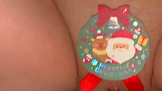 my shaved pussy loves his tongue closeup then fucks me wet for christmas