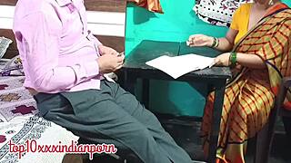 desi stepmom sneaks quick fuck with clueless teen stepson