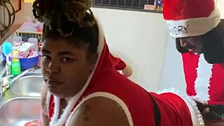 Mrs Claus Gulps Santa's Massive BBC Cumshot