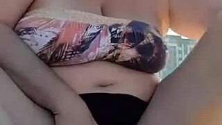 Huge Tits Milf Pisses on Beach!