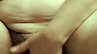 Amateur BBW Wife Opens Lingerie to Enjoy Her Hairy Mature Pussy Solo