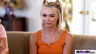 Stepmom's Pussy Licked by Stepdaughter and Girlfriend Surprise