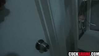 WIFE RIDES BIG TINDER COCK WHILE CUCK HUBBY WATCHES SWINGER CUMSHOT!