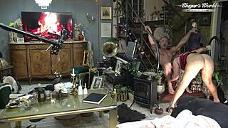 Behind scenes, sexy Odette begs for client's hot facial cum blast!