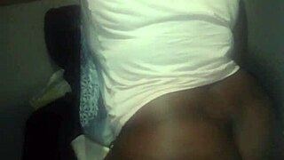 Ebony Stepsis Spreads Shaved Pussy Squirts On Big Cock