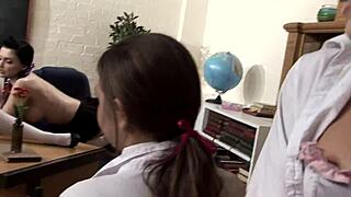 Aletta Ocean Amanda Bleack lesbian classroom fuck