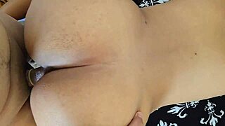 single latina mom bent over balcony while kids play, rough doggystyle