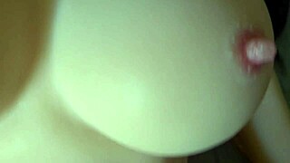 58yo man drills homemade silicone fuck doll closeup