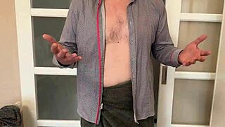 Intense doggystyle fucking unfaithful stepmom before christmas party ends with cum in mouth