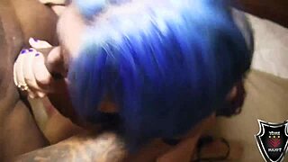 Virgo Peridot and Queen Rouge. Big cocks double penetrate squirting pussies in interracial threesome bed romp