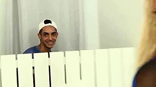 Busty blonde milf monica teaches horny teen all about cock sucking and fucking 👅🍆