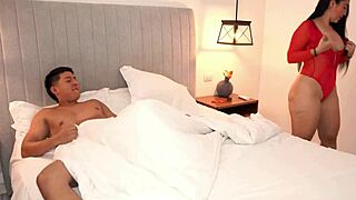 Sharing Hotel Bed with Tanned StepMom—Her Sexy Pussy Matches My Dreams!