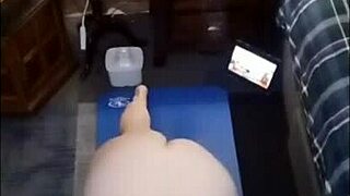 granny's saggy tits sway in nude yoga flow