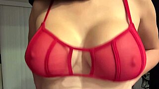artemisia love teases juicy tits in sexy red bra