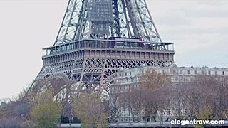 Milf bends for double penetration anal blowjob cumshot fingering at crowded office party.