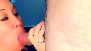 Beautiful Sarah teases then deepthroats thick cock swallowing cum in savage pov blowjob