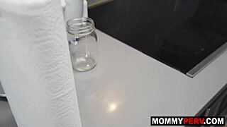 stepmom gives stepson sloppy blowjob reward after chores
