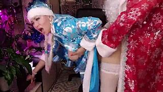 the girl next door milf dresses as santa's naughty wife for christmas doggystyle fun