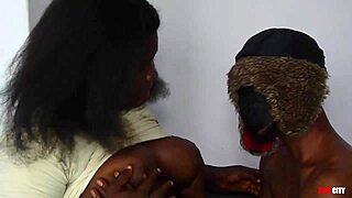 skinny dude pounds big black ebony for valentine creampie!