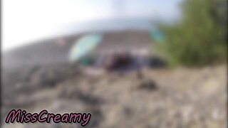 my flashing wife strokes huge cock on nude beach for strangers