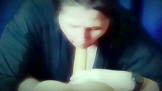 bbw housewife gulps huge milky cum load after deepthroat sucking her man dry