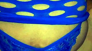 Wife films homemade fuck with husband on her natural tits