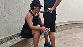 amigo chokes me gagging on cock before garage creampie