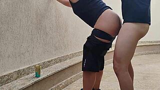 amigo chokes me gagging on cock before garage creampie