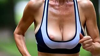 whoops my huge natural tits keep bouncing out during park jog nipple slips everywhere