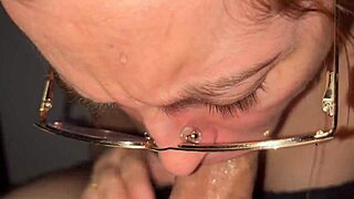 argentine blonde milf babe gives creamy pov blowjob before bed with huge cock