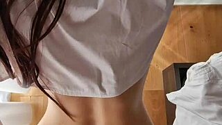 beautiful big tits girl anal creampie after intense doggystyle