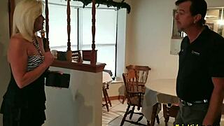 ms paris rose's strip-o-gram turns into ripped clothes doggystyle cum!