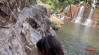 Fodi a Putinha Safada na Cachoeira with Big Ass and Juicy Pussy