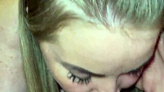 Step mom sucks stepson dick he creampies her pussy