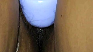 watch this fat latina milf's tight hairy pussy drip as hubby fucks her closeup?