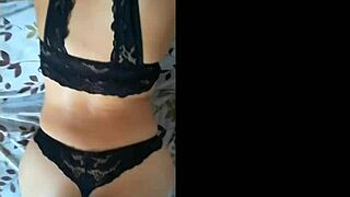 Curvy Latina mommy bent over doggystyle in lingerie big ass boobs bouncing hard!